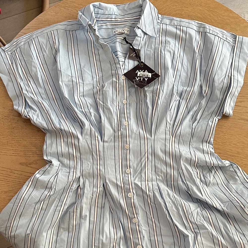 Women’s button down striped dress NWT XXL